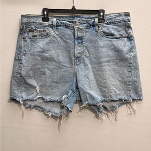 Levi's 501 Light Blue Distressed Jean Shorts Size 18W